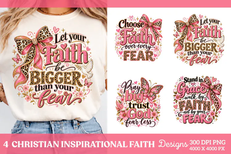 4 Christian Faith Shirt PNG Designs, 4 Faith in Every Season