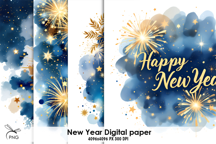 New Year digital paper, background clipart