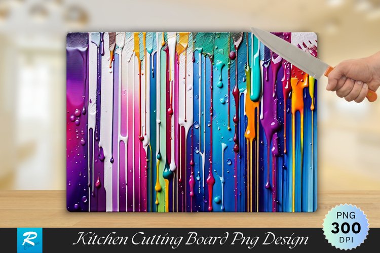 Multicolor Old Cutting Board Sublimation Design example image 1