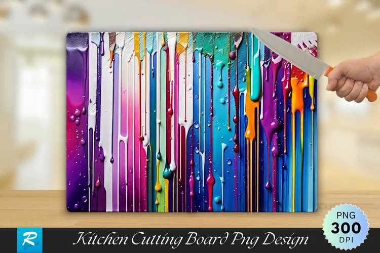 Multicolor Old Cutting Board Sublimation Design