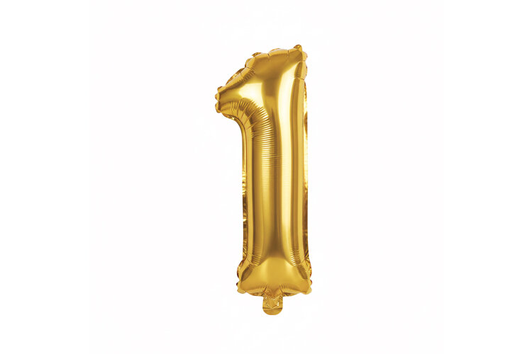 Golden Metallic Number 1 Foil Balloon Party Decoration example image 1