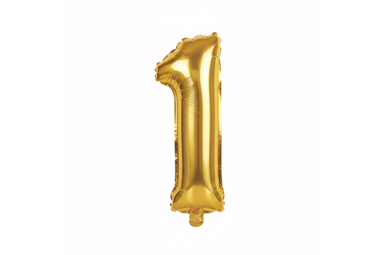 Golden Metallic Number 1 Foil Balloon Party Decoration