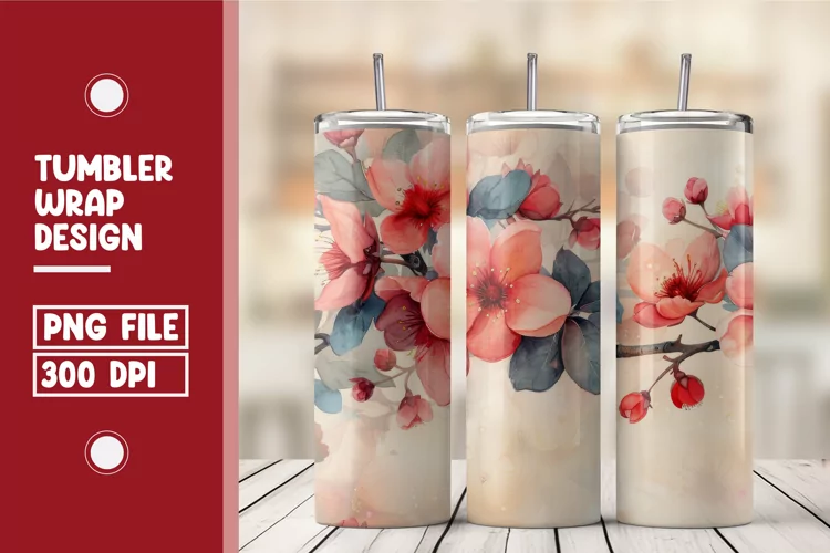 Flower Tumbler Wrap Design