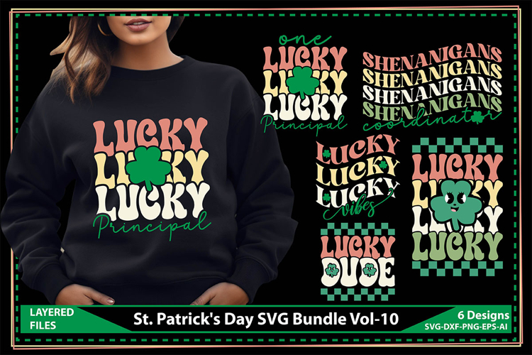 St. Patricks Day SVG Bundle, Lucky Shamrock Svg