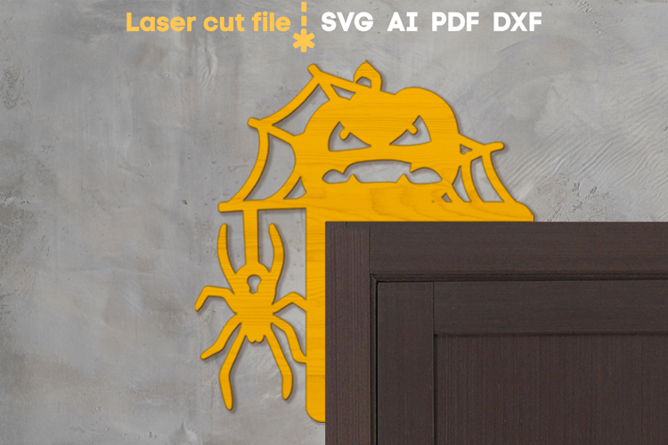 Halloween Door Corner SVG laser cut file for Glowforge