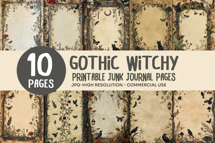 Woodland Gothic Junk Journal Pages