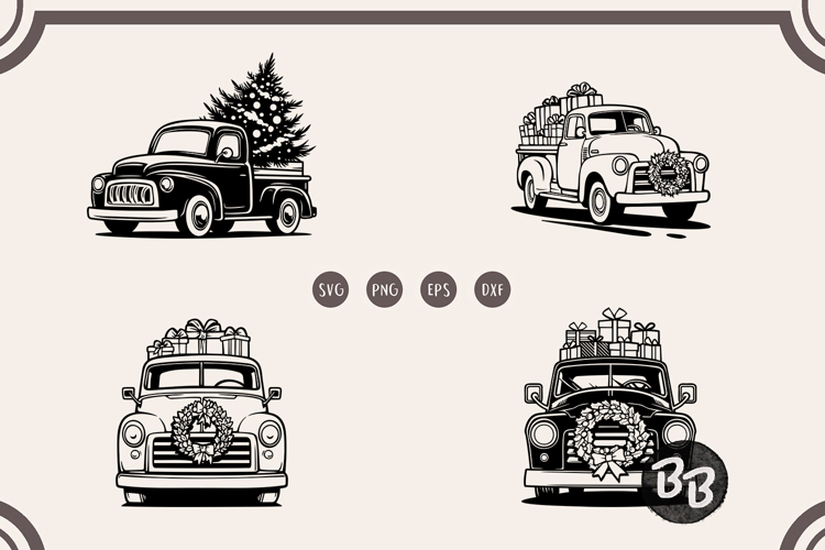 Christmas Truck svg, Christmas Truck Clipart, Front View svg