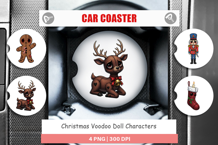 Voodoo Doll Characters Car Coaster