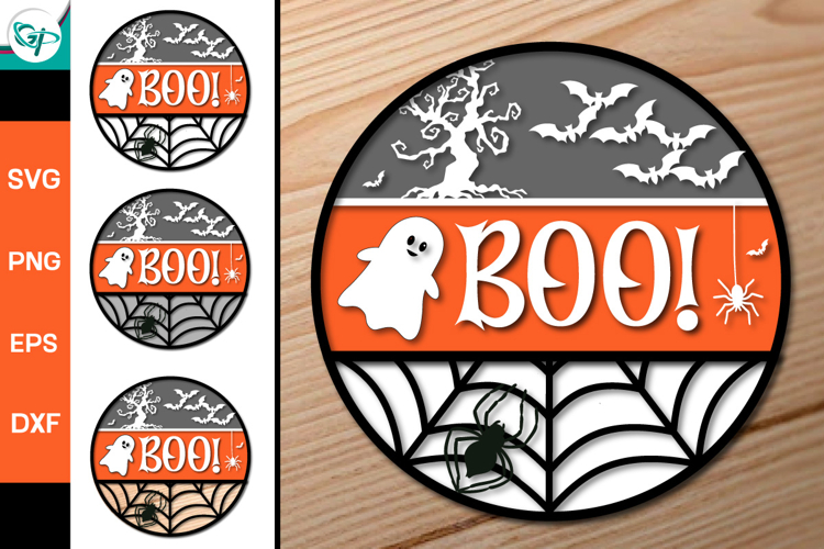 Halloween Round Sign SVG | Halloween Door Hanger SVG
