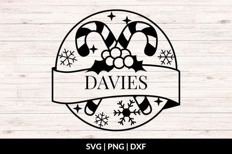 Christmas Family Name SVG - Candy Cane