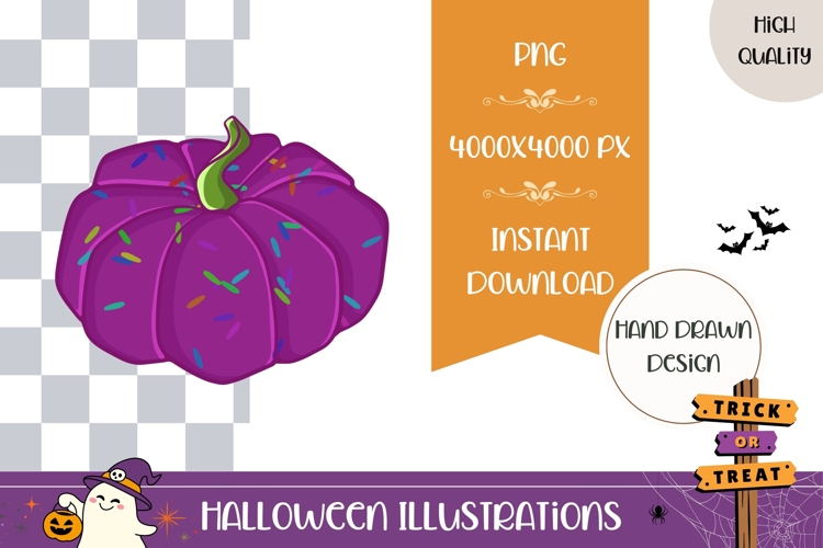 Hand Drawn Pumpkins Illustration, Colorful Pumpkins PNG