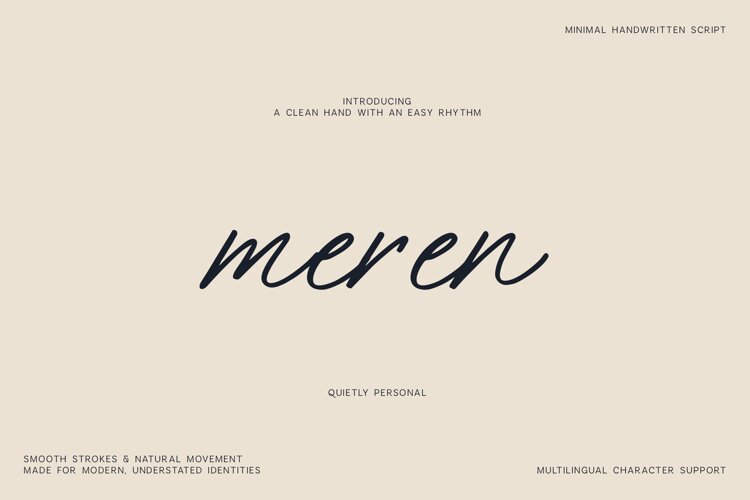 Meren Minimal Handwritten Script Font example image 1