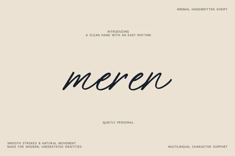Meren Minimal Handwritten Script Font
