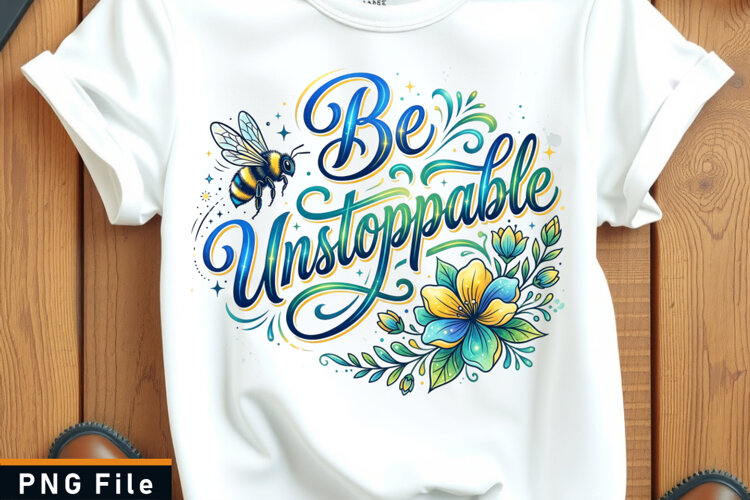 Be Unstoppable, Motivational Quotes PNG sublimation designs example image 1