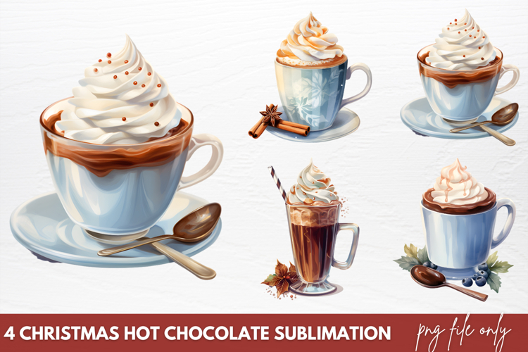Christmas hot chocolate sublimation PNG