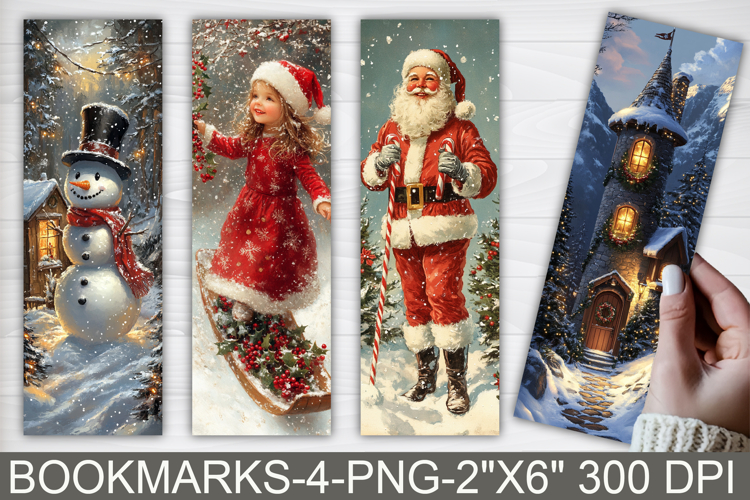 Vintage Christmas Bookmarks Printable | Christmas Bookmarks