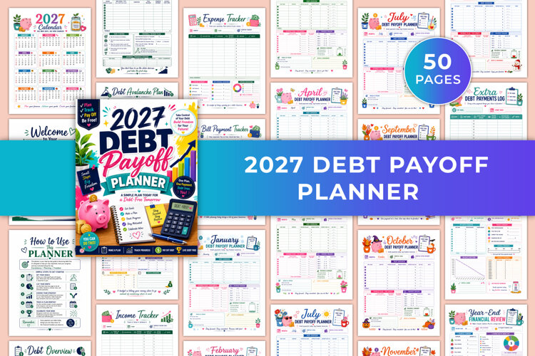 2027 Debt Payoff Planner | Debt Tracker, Budget & Financial example image 1