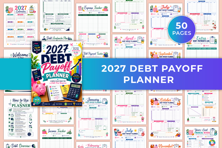 2027 Debt Payoff Planner | Debt Tracker, Budget & Financial
