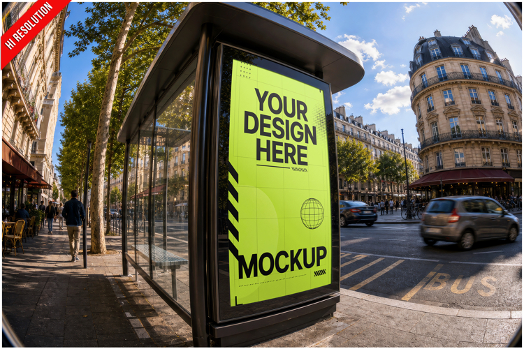 Bus Shelter Poster Narrow Street