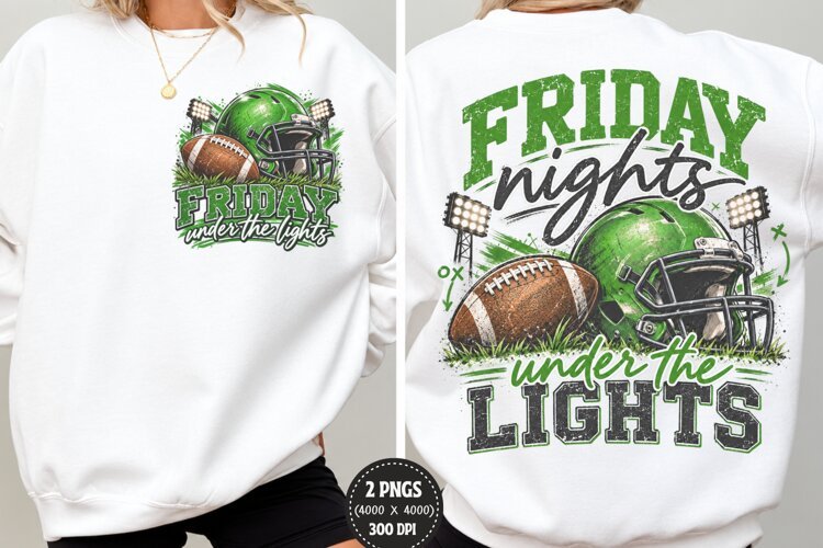 Friday Night Football Front Back PNG, Football Chest Back Sh example image 1