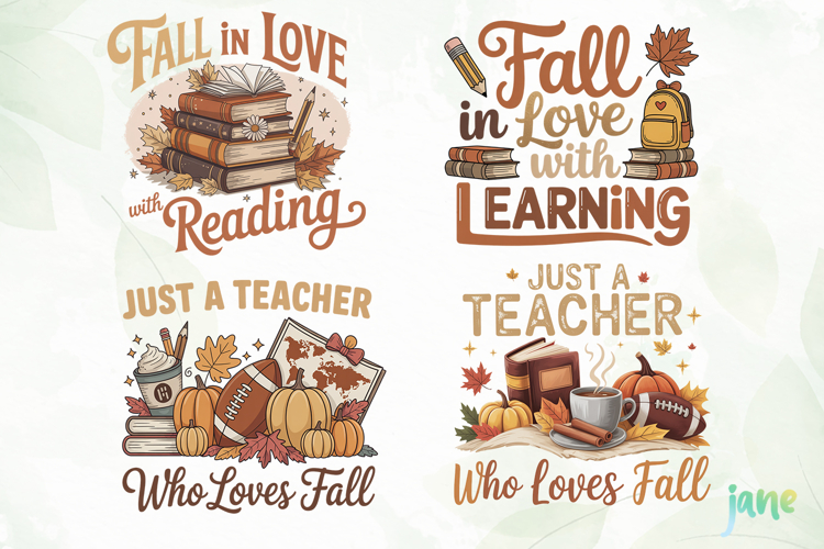 Coquette Teacher Fall Sublimation Clipart