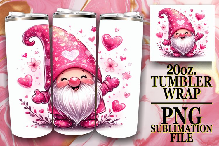 Valentines Gnome Tumbler Art