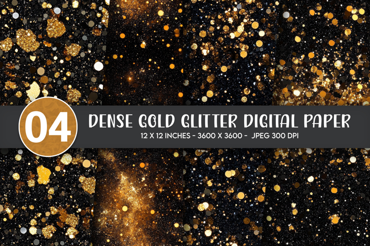 Dense Gold Glitter Digital Paper