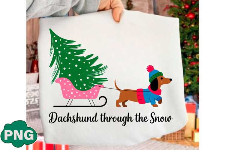 Christmas Dog Colorful PNG Trendy T-shir