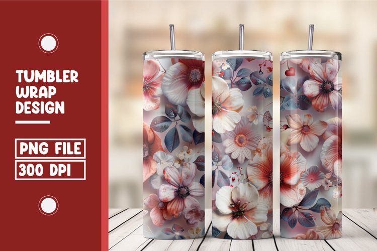 Flower Tumbler Wrap Design
