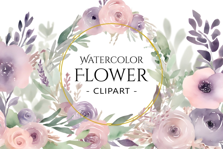 Watercolor Flower Clipart Image 6