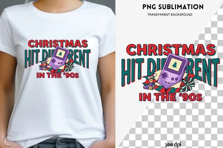 90's Christmas png design for T-shirts