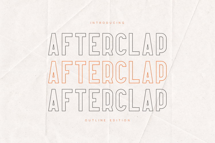 Afterclap Modern Outline Sans Serif Font