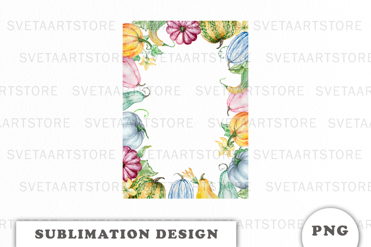 Watercolor Autumn Pumpkins Frame png