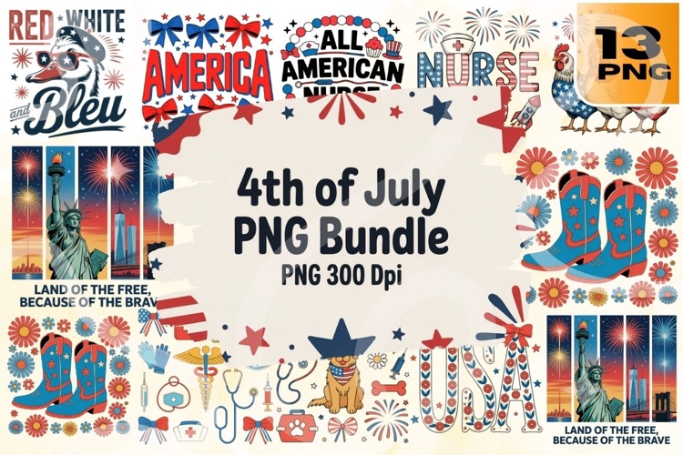 4th of July PNG Bundle 13 Patriotic example image 1