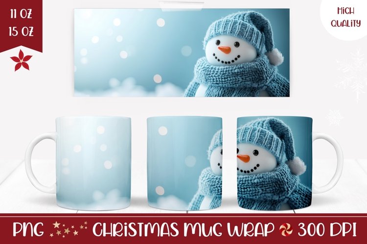 Christmas Mug Design, Cute Snowman Mug Sublimation