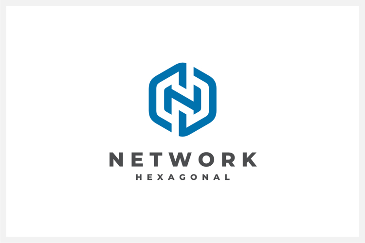 Hexagon Letter N Logo Design Vector Template