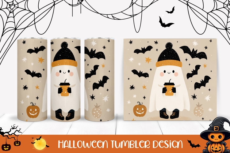 Doodle Halloween Tumbler, Halloween Bats Tumbler