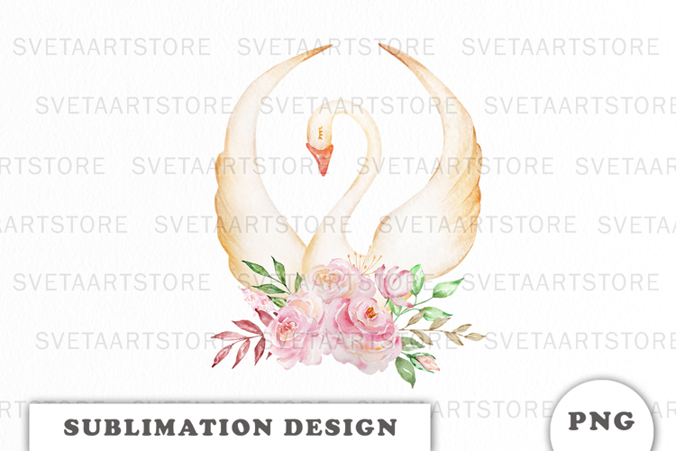 Watercolor Swan Princess png