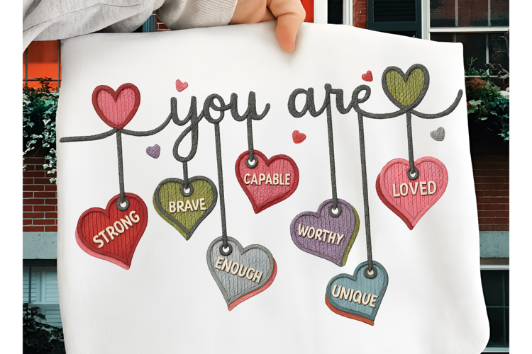 Self Love Valentine PNG, Crochet Valentine Candy Heart PNG