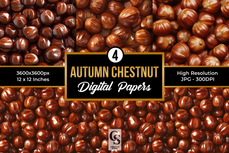 Autumn Chestnut Digital Paper