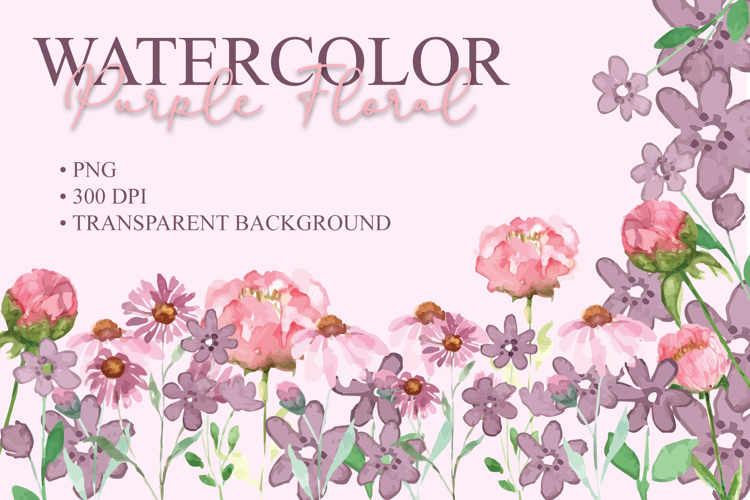 Watercolor Purple Floral