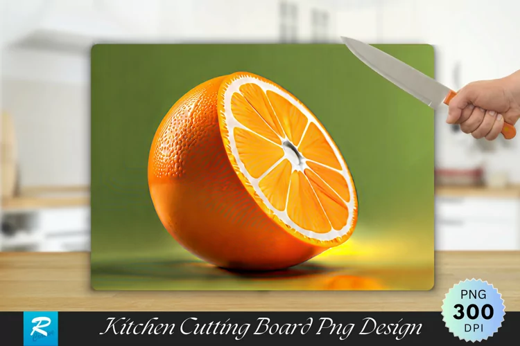 3D Orange Cutting Board Sublimation Design