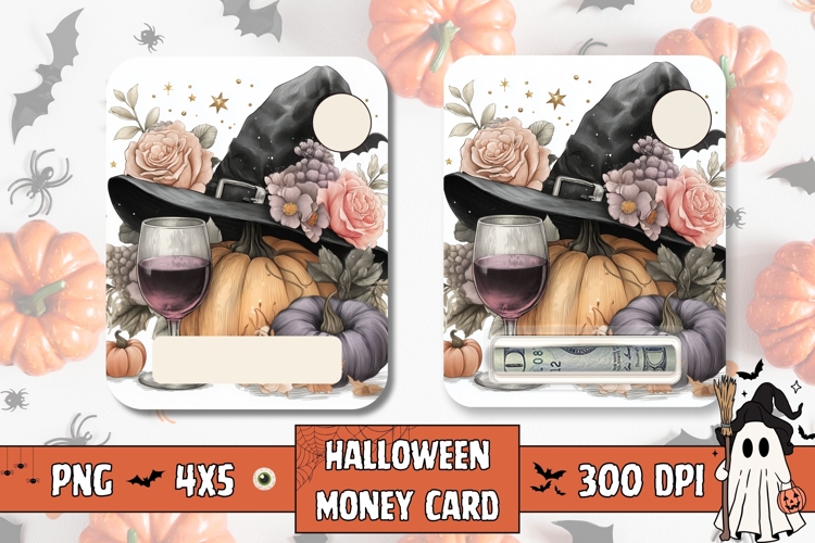 Cartoon Halloween Pumpkin Gift Card, Printable Halloween PNG