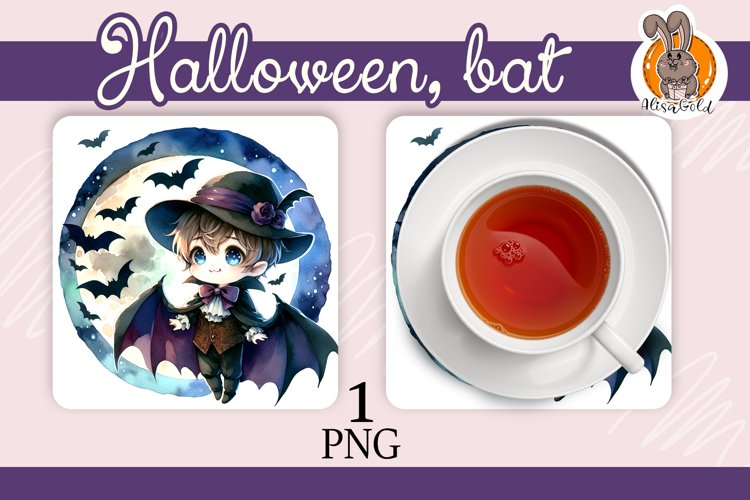 Halloween, bat, hot plate example image 1
