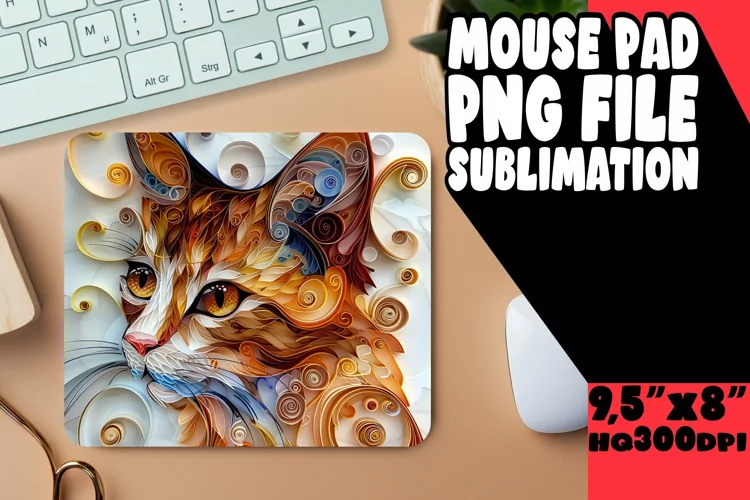 3D Cat Sublimation Mouse Pad - Cat Lover