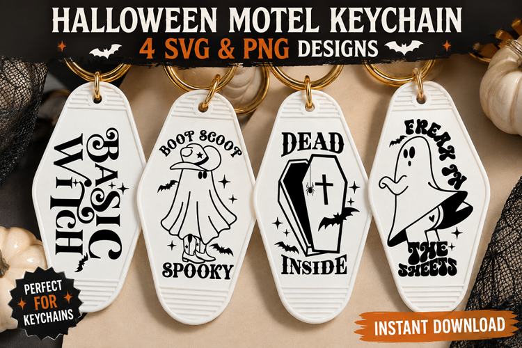 Halloween Motel Keychain SVG PNG, Funny Spooky Sayings