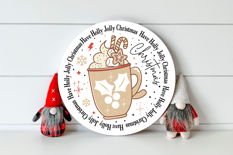 Have Holly Jolly Christmas Round Sign design