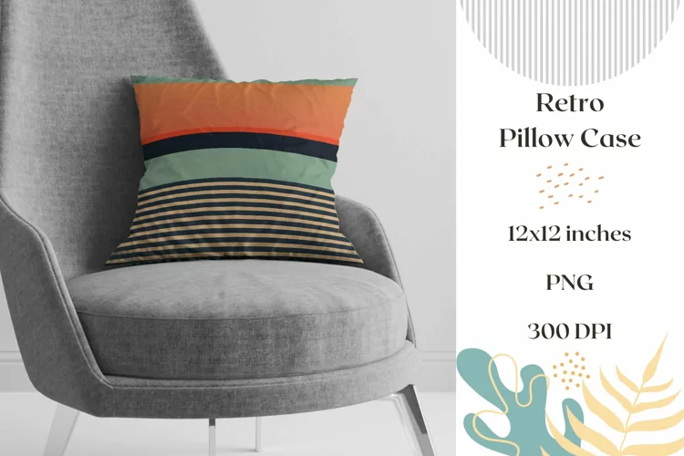 Abstract Pillow Case Design, Retro Stripes Pillow Design