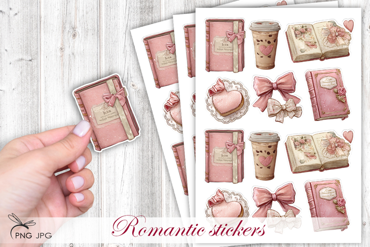 Romantic stickers- 6 Variations