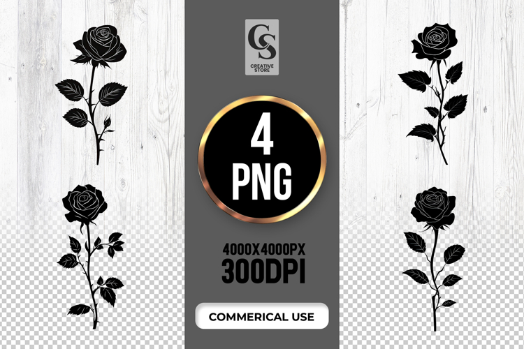 Black Rose Silhouette Image 3